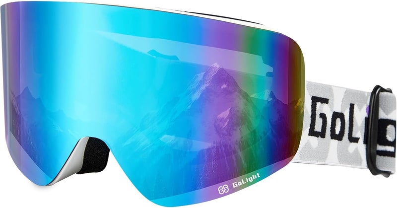 Golight XL Frameless Ski Goggles – OTG Snowboard Goggles with Anti-Fog Lens, UV400 REVO Mirror Protection for Men & Women - Image 1